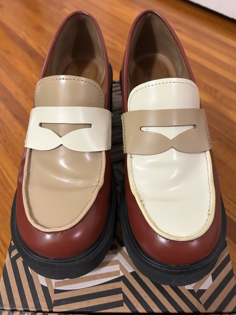 W7.5 Camper Twins multicolour loafers